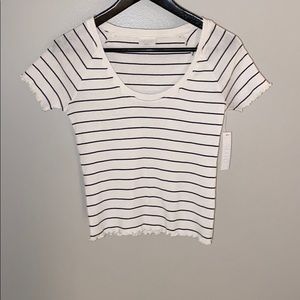 Stripped white cropped top